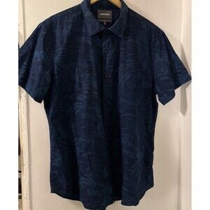 Bonobos Slim Fit  Mens Blue Tropical XL  Short Sleeve  Button Up